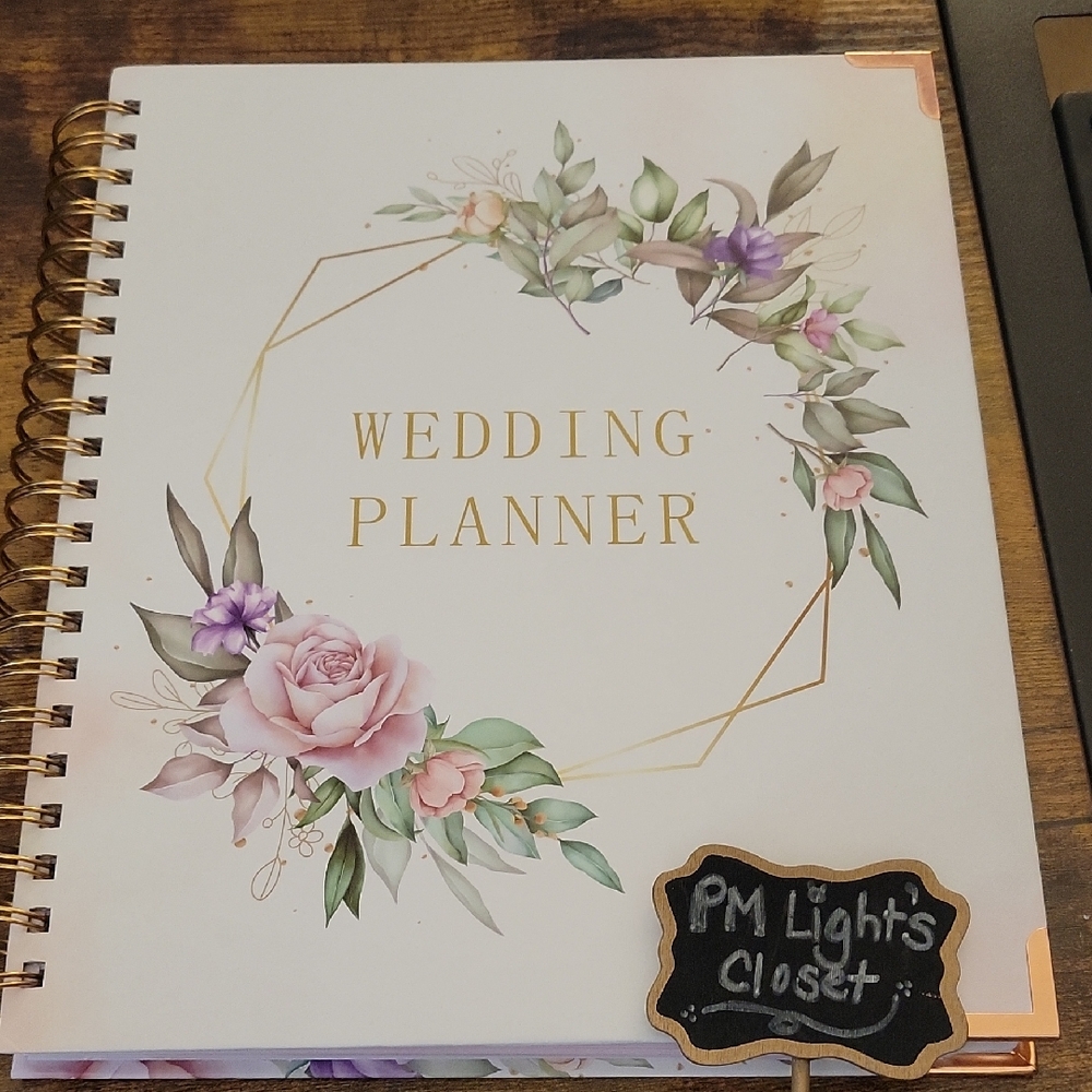 Wedding Planner Organizer Journal Spiral Floral with Gold Accents